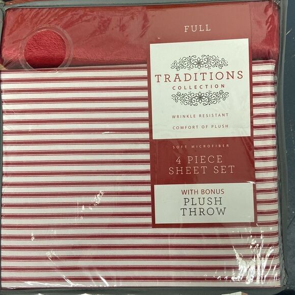 Other - Traditions Collection 4 Piece Sheet Set - Comfy Breathable + Bonus Plush…